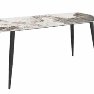 שולחן אוכל מלבני – דגם שיש מודרני עם רגלי מתכת אלגנטיות ND604