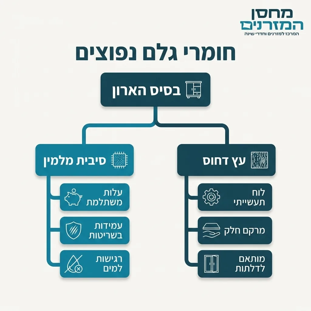 אינפוגרפיקה — חומרי גלם נפוצים: בסיס הארון