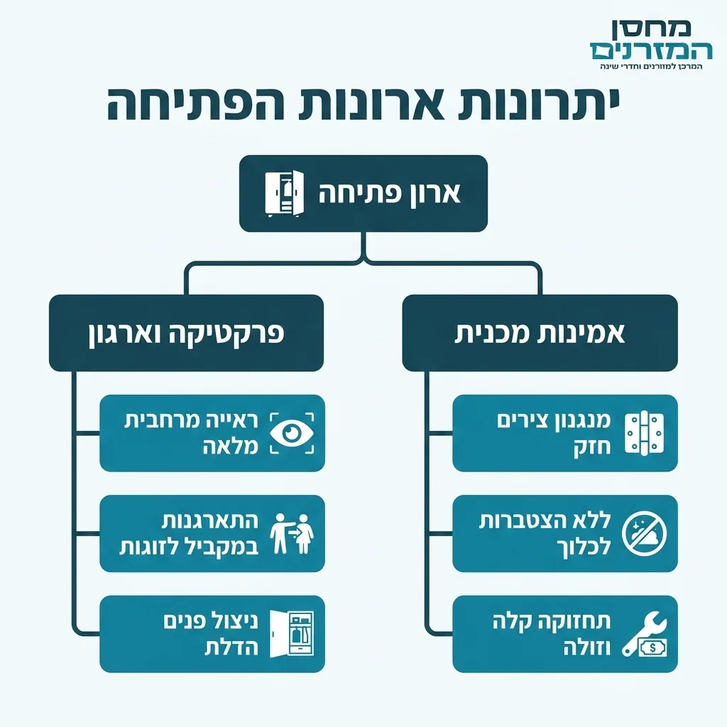 אינפוגרפיקה — יתרונות ארונות הפתיחה: ארון פתיחה