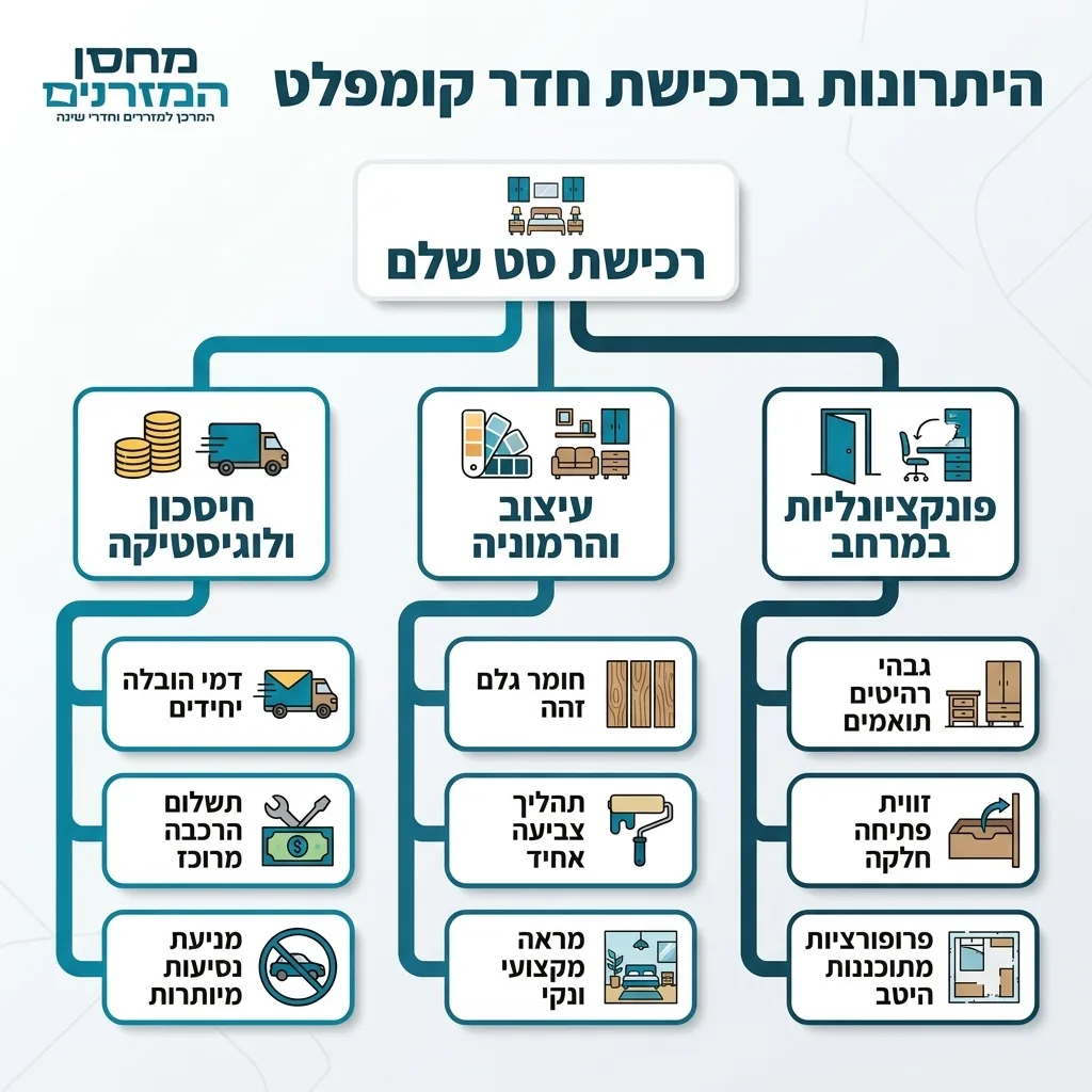 אינפוגרפיקה — היתרונות ברכישת חדר קומפלט: רכישת סט שלם